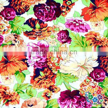 Bright Color Floral Print Outfits Cotton Fabric Textile Woven Cloth Material Fabric