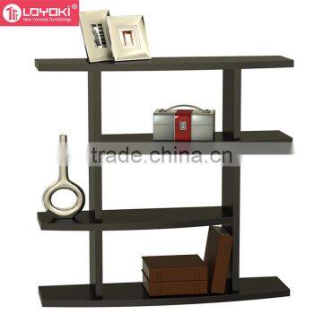New Design Modern 4 Tier Wave Bookshelf MDF Wood Hall Console Table photo-2