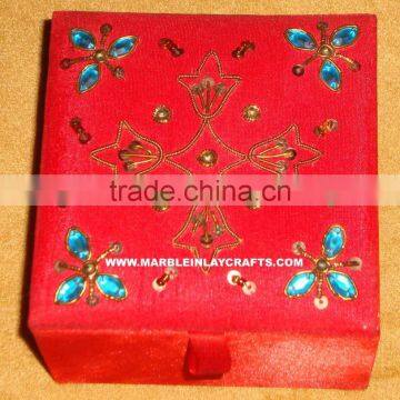 Beaded Red Jewellery Box