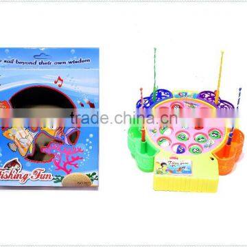 wholesale kids battery operated musical plastic fishing game wtih 15 small fish