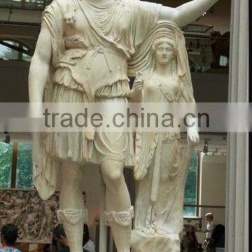 white marble western girl and woman statue