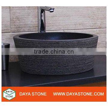 round granite stone basin