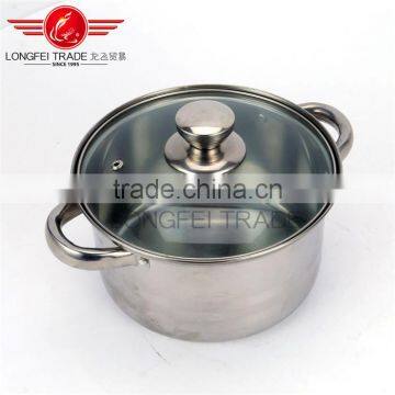 Hot Selling Stainless Steel Soup Pot Kitchen Cookware With Glass Lid photo-3