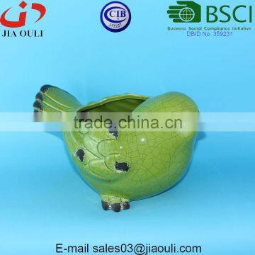 Vintage Style Ceramic Garden Bird Figurine Flower Planter, Ceramic Bird Planter photo-4