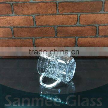Cheap Embossed Glass Beer Mug With Handle photo-2