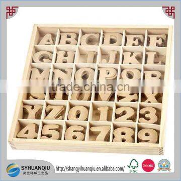 Set of Letters & Numbers - MDF - in wooden box - 288 assorted - 4cm Plain Craft