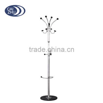 2016 China supplier heavy duty 8 hooks metal tube coat rack stand hanger