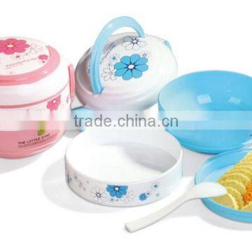 Plastic round portable double layers lunch box/Insulation boxes