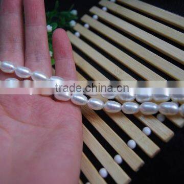 8-9mm White Rice Shape Freshwater Pearl Strand photo-6