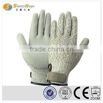 new design HPPE and Acrylic double liner Cut resistant gloves adjustable cuff gloves