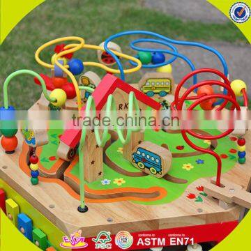 Wholesale Wooden Multifunctional String Beads Toy,lovely Kid Cubic Bead Toy,Educational Cubic Bead Toy for Baby W11B061 photo-2