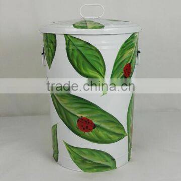 Painting metal colored trash can galvanized colored trash can