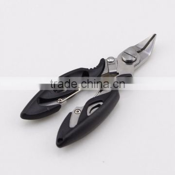 Black Handle Stainless Steel Bent Head Fishing Scissors