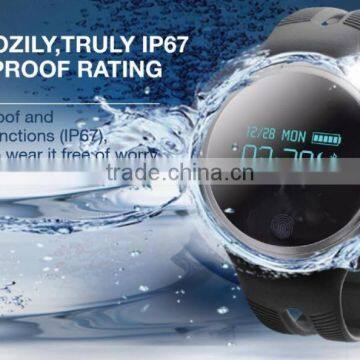 2017 E07 smart watch Bluetooth 4.0 IP67 Waterproof Fitness Tracking Pedometer round dial watch