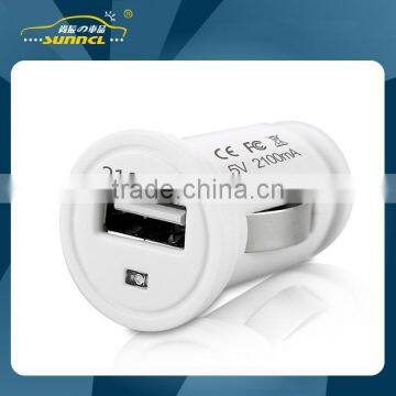 CE Approval 5V 2.1A USB Mini Car Power Charger Adapter Plug for Apple and Samsung Device