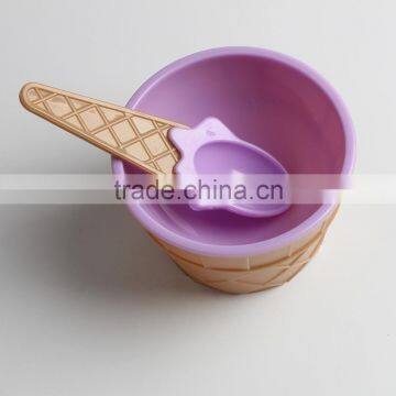 Colorful Ice Cream Bowls and Spoons Set photo-6