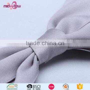 Custom Size Grey Ribbon Boys Mens Bow-tie With Alligator Clip photo-3