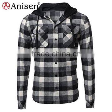 Chinese Oem Factory Bulk Fleece Men Plaids Jacket Plaids Outwear photo-4