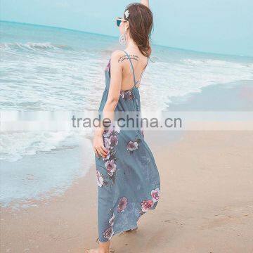 Maxnegio Beach Print Maxi Sexy Backless Summer Dresses photo-2