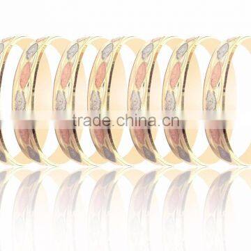 20 MM Three Tone Plated Diamond Cut Bangles