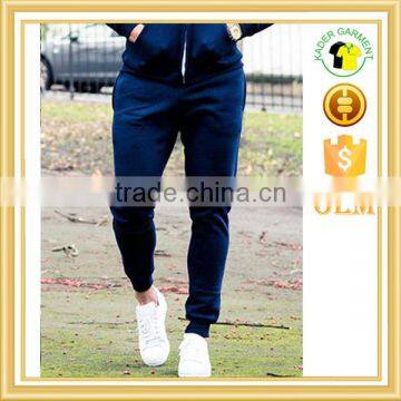 Custom navy tracksuit bottom slim fit sweatpants gym joggers in China