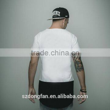 Top Quality Patchwork Tshirt T-shirt Men Longline T Shirt Man Clothes Curved Hem Latest Shirt Designs Men photo-2