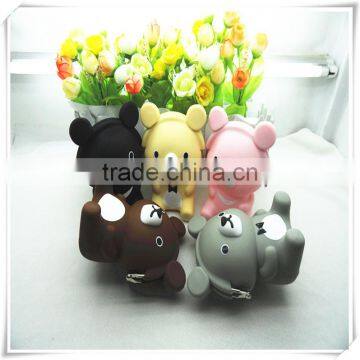 S80130A Korean Candy Colored Girls Coin Bags Women Key Wallets Cute Cartoon Silicone Mini Coin Purse photo-5