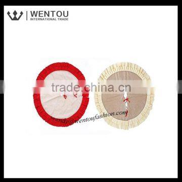 Wholesale Red Burlap Santa Tree Skirt photo-3