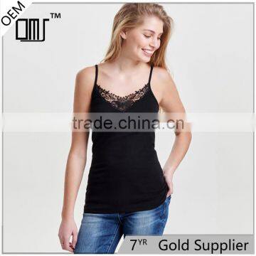 white black camisoles for women narrow shoulder straps slim lace tank tops