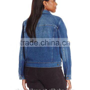 High Quality Hot Sale OEM Service Women's Plus-Size Gray Denim Jacket/Blazer photo-6