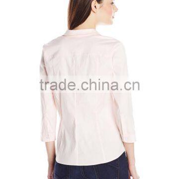 Women's 3/4 Sleeve Wrap Blouse Detachable Fit Solution photo-4