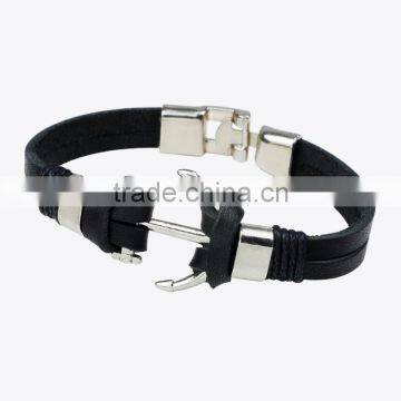 Punk Alloy Anchor Accessories Handmade leather Bracelet For Men