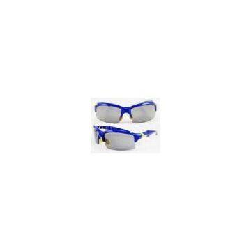 Confortable Polarized Lens Blue Sports Sunglass For Eyewear With Contrast Arm Tip Bp-6333