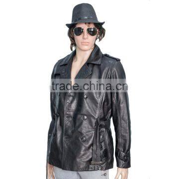 DOUBLE PRESS OFFICER LEATHER COAT SHEEP LEATHER photo-6