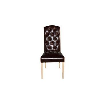 Contemporary Wooden Leather Upholstered Dining Chairs