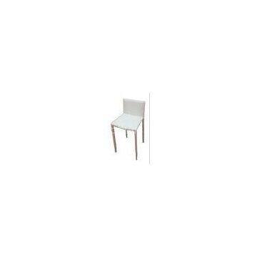 Modern White High Backed Dining Chairs Hard PVC Seat For Hotels