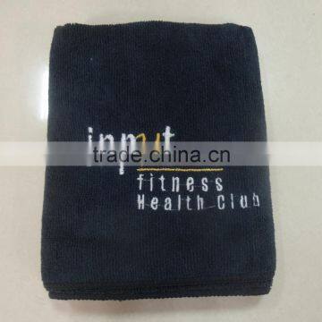 High quality factory velour embroidered logo fitness towel