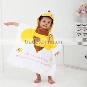 100% Cotton kids cartoon towel with hood