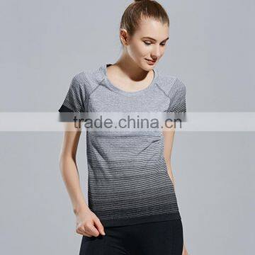 Women Sports Short Sleeve Tops Fitness Gym Stretch Tee Shirt