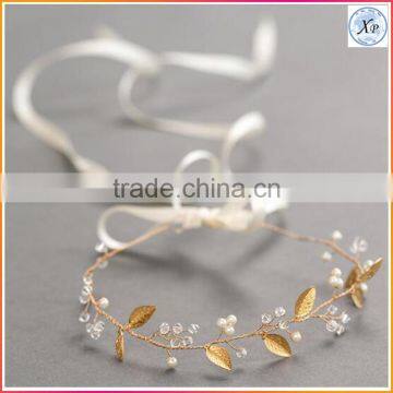 Wholesale Fashion Gold Crystal Pearl Headband Hair Accessory