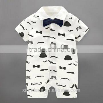 2017 Baby Boys Gentleman Vest Tie Rompers Climbing Clothes Jumpsuit Kids Modelling Infant Short Sleeve Climb Clothes photo-3