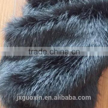 black synthetic reflective fur fabric