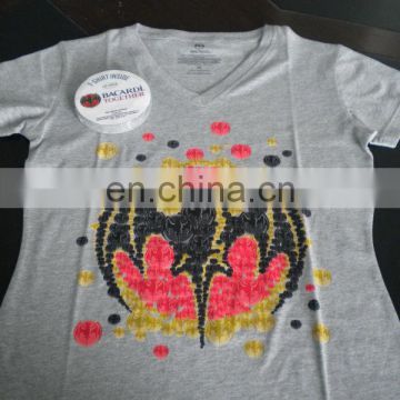 heart neck promotional compressed t-shirt with custom design