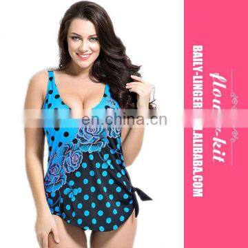 Polka Dot Printed Fashion Sexy Halter Retro Style One-Piece Bathing Suit