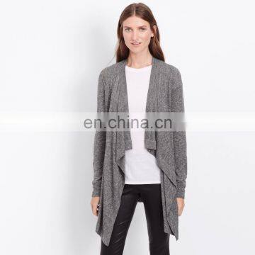 Rosun lady lightweight relaxed waterfall drape front knit Cardigan