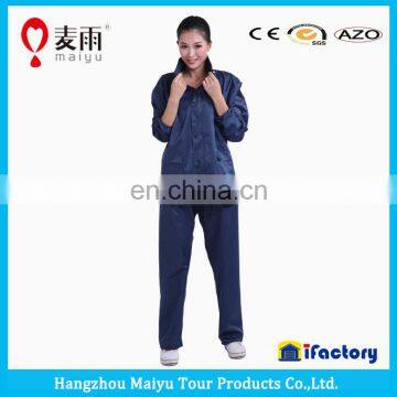 Durable Adult Waterproof Plastic Pant Blue Rain Jackets photo-4