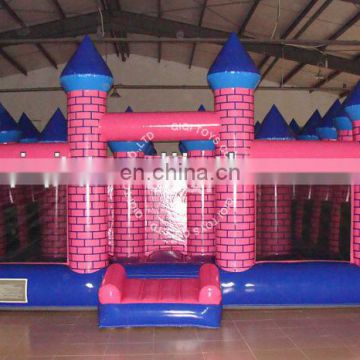 Pink inflatable maze bouncy castle for kids