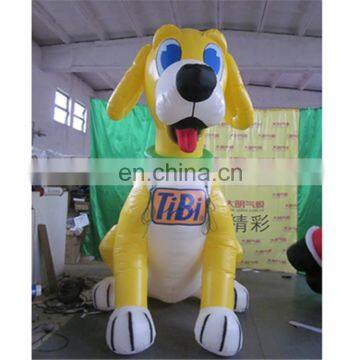 customized outdoor advertising cartoon yellow dog animal costume inflatable