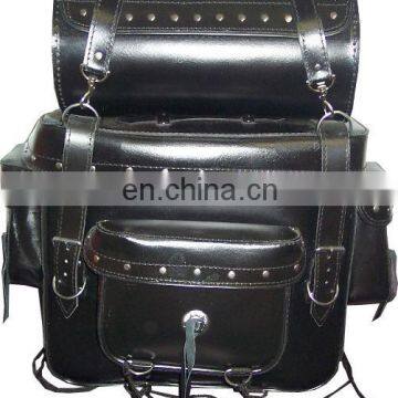 HMB-0003A LEATHER MOTORCYCLE SISSY BAR BAGS HEAVY DUTY