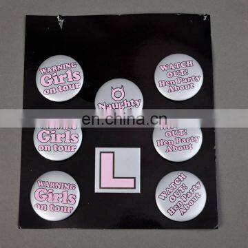 Factory direct sell reflective pvc holden badge lapel pin back custom button badges set